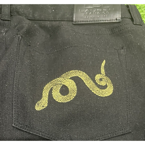 Lauren Ralph Lauren Jeans LRL Womens Snake Serpent On Back Black Sparkle 10 - Picture 5 of 14